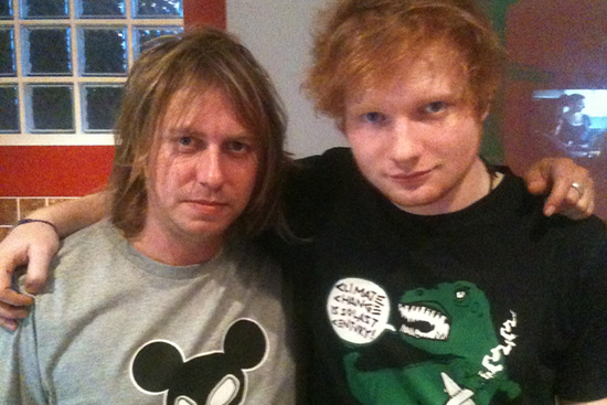 Ed Sheeran with Jake Gosling wearing